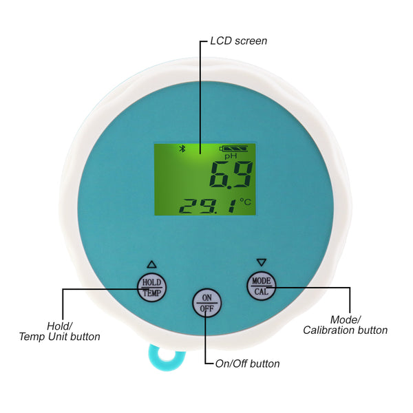 WQM-369 Bluetooth 6 IN 1 Floating Monitor EC / Salinity / pH / ORP / Temperature / Chlorine Smart Meter Tester