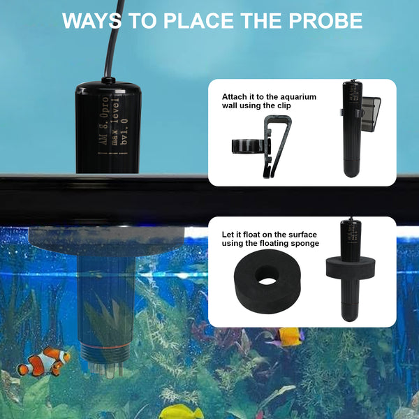 WQM-527 Smart WIFI Water Quality Monitor Multi-Parameter Aquarium Monitor pH, Temperature, TDS, EC (Conductivity), Salinity, S.G, and ORP for Hydroponics, Aquarium, Fish Tank, Aquaculture