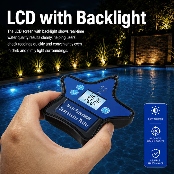 WQM-560 Floating Water Quality Tester 9-in-1 pH ORP Chlorine EC CF TDS Salt S.G. Temp, Smart Tuya App Compatible with iOS & Android, 24/7 Auto Water Monitoring for Aquariums, Pools, Hot Tubs, Spas & Hydroponics