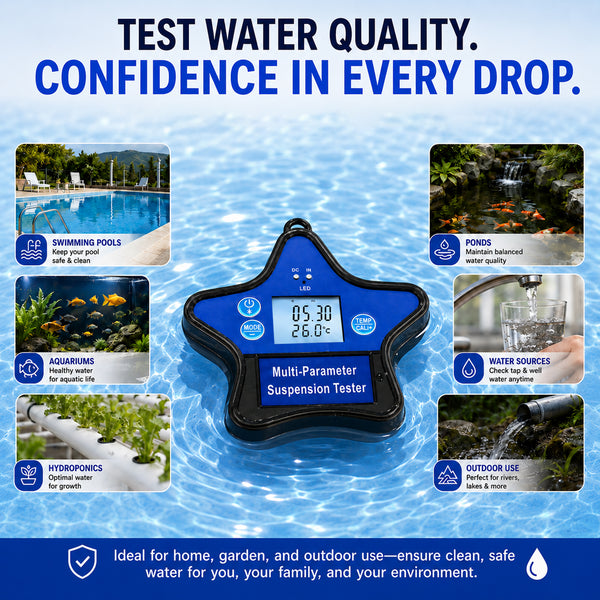 WQM-560 Floating Water Quality Tester 9-in-1 pH ORP Chlorine EC CF TDS Salt S.G. Temp, Smart Tuya App Compatible with iOS & Android, 24/7 Auto Water Monitoring for Aquariums, Pools, Hot Tubs, Spas & Hydroponics