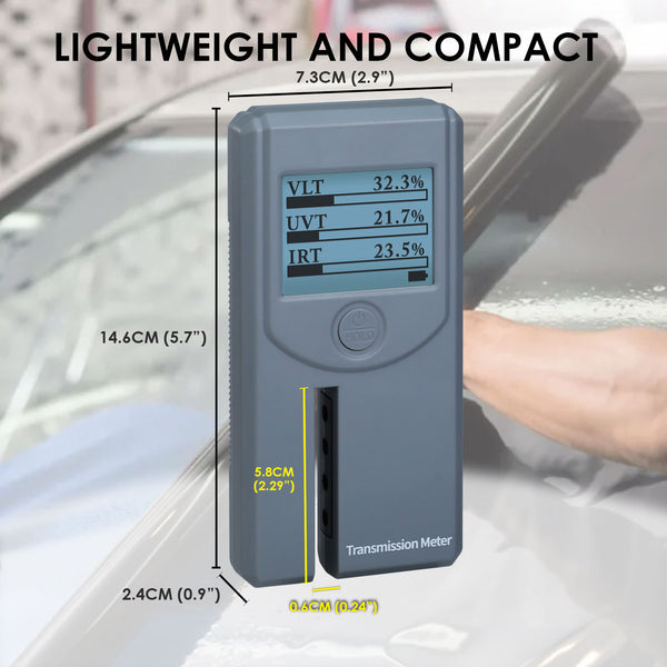WTM-404 Portable Tint Meter Window Tint Tool with Automatic Calibration for measuring VL (Visible Light) UV IR Transmittance and Rejection of Solar Film, Stick-film Glass, Car Window Tint