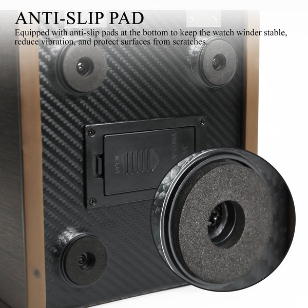 WWR-531 Automatic Watch Winder, Single Watch Winder with 4 Rotation Modes/ Blue LED Light/ Smart Stop Technology/ Foam Pad Quiet Motor Wooden Display Case for Automatic Watches