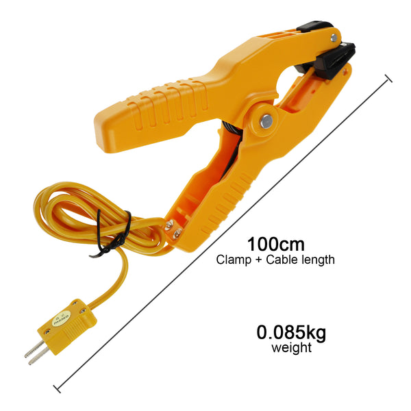 K-Type Thermocouple Temperature Clamp Lead Probe Pipe Clamp for Thermometer Multimeter Temp Measurement