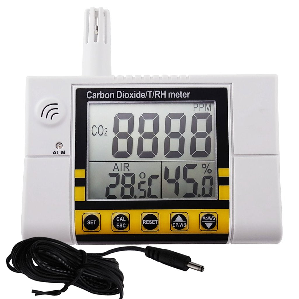 CO22 Carbon Dioxide / Temperature/ Humidity Indoor Air Quality Monitor Meter, Wall Mountable CO2 Detector 0~2000ppm Range