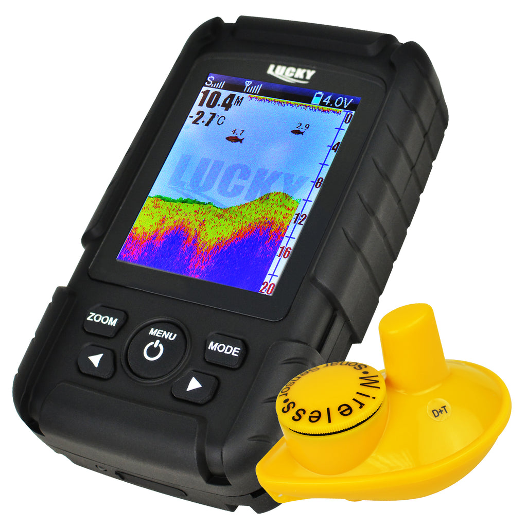 lucky fish finders FF-718LIC-W Lucky Rechargeable Fish Finder Colored LCD Fishfinder Wire – Gain Express Wholesale Deals