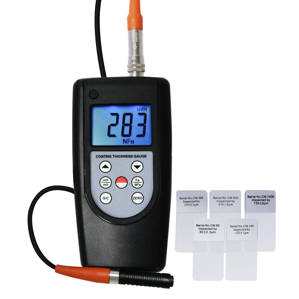 CM-1210A Coating Thickness Meter Gauge F & NF, Magnetic Induction Eddy Current 0~2000μm 0~80mil Non-Magnetic
