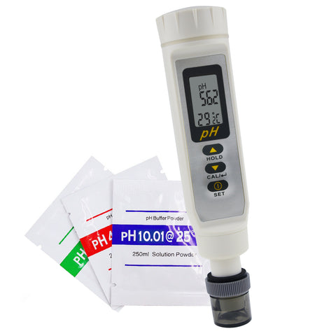 868-9 Waterproof Pen type pH 0-14pH Temperature Meter ATC Digital Tester, Thermometer, 1-Touch Multi-Calibration with Pouch, Auto Buffer Solution Recognition