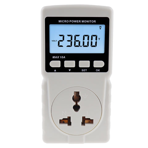 PCM-282 Digital Power Meter Wattmeter Energy Consumption Meter Plug-in Socket Design