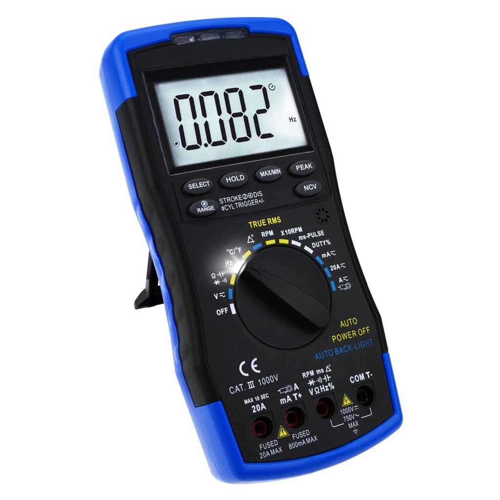 ENG-214 Auto-Ranging LCD Digital Multimeter Engine Analyzer Tester DCV/ACV, RPM Tachometer, Dwell Angle, Current, Temperature, Resistance, Diode Continuity Test, Pulse Width