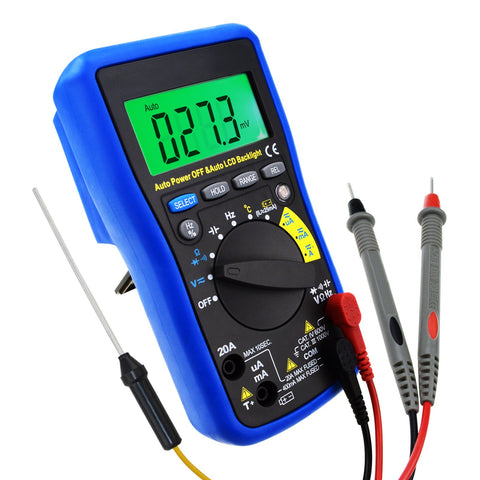 MUL-210 Digital Auto Range Autoranging DMM Multimeter - with Auto LCD Backlight, Overload Protection