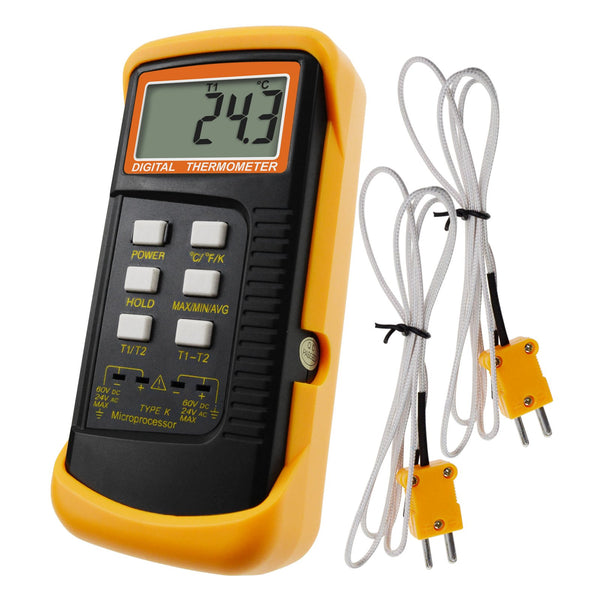 68022 Digital 2 Channels K-Type Thermometer 2 Thermocouples -50~1300°C (-58~2372°F)
