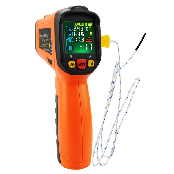 THE-223 Non-contact Infrared IR Laser Thermometer Gun w/  K-Type Thermocouple -50~800°C (-58~1472°F)