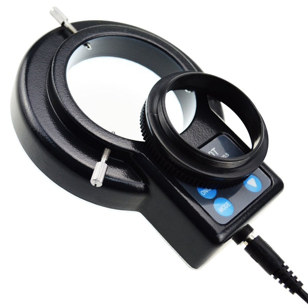 RLT-207 60 LED Microscope Ring Light Scope Illuminator with 4-Zone Quadrant Control, Adapter Fitting and 8 Adjustable Brightness Level 40~60mm Diameter