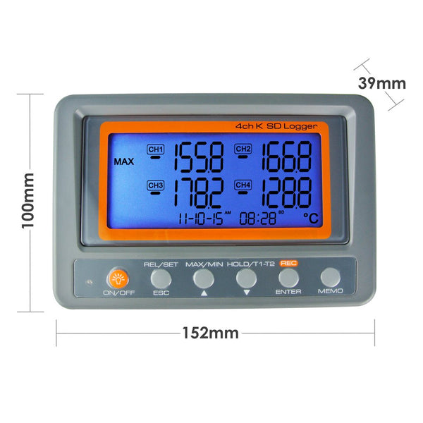 88598 Digital 4 Channels K-type Thermocouple SD card Logger