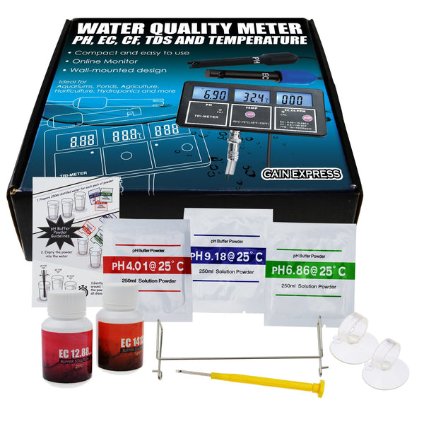 WQM-242 5-in-1 Water Quality Multi-parameter PH EC CF TDS (ppm) Temperature Test Meter Aquariums Hydroponics
