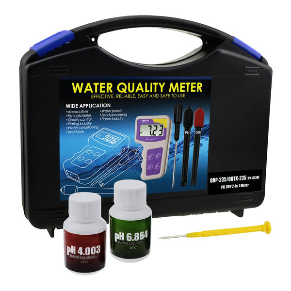 ORP-235 pH mV ORP Temperature 3 in 1 Redox Meter, Removable Electrode Water Quality Tester for Hydroponic Aquarium Fish Tank
