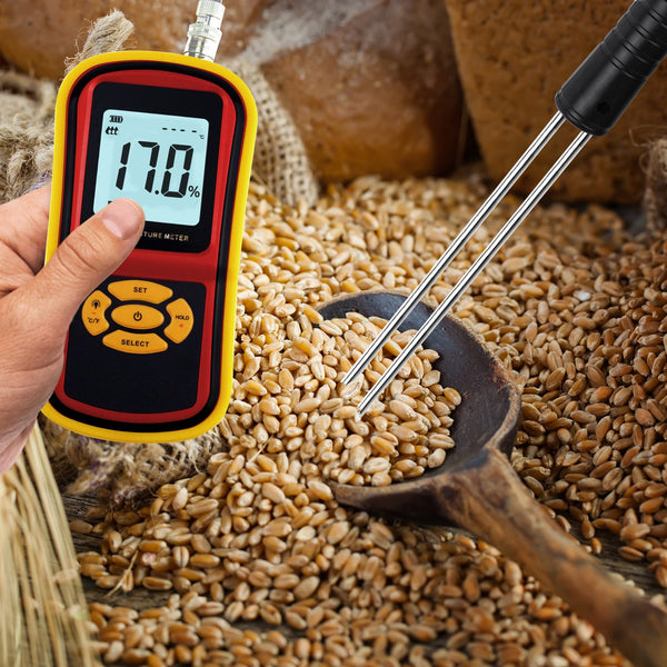 HTM-42 Portable Digital Grain Moisture Meter, High Quality Rice Corn Wheat Tester Analyzer- Range 5~30%