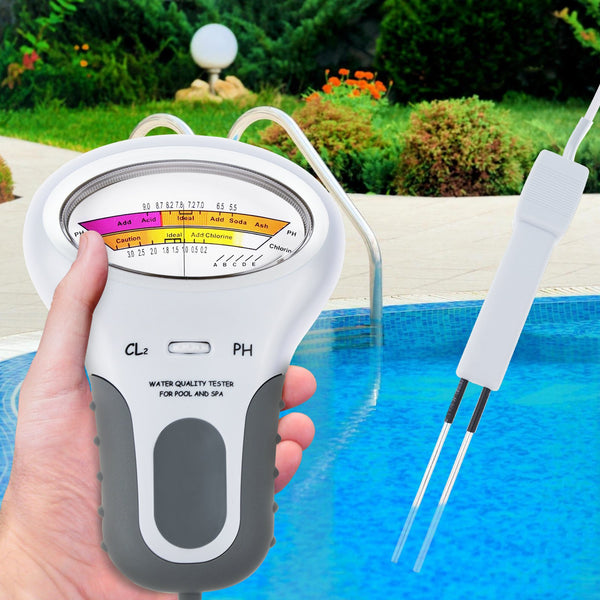 PHM-203 Chlorine Tester, PH & Free Chlorine Cl2 Level Meter Tester Test Monitor Swimming Pool Spa Water monitor Quality Analysis