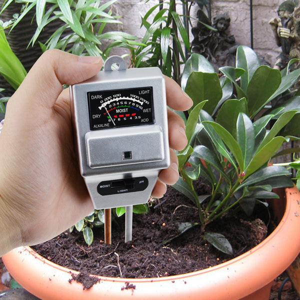 SQM-256 Soil pH, Moisture & Light Meter 3 Way Tester Kit, Gardening Acidity Probe Test Tool