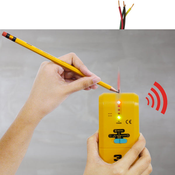 E04-022 3 in 1 Stud / Metal / AC Wire Detector, Handheld Wall Wood Metallic Pipe Voltage Live Scanner Finder Tracker
