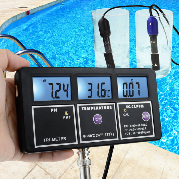 WQM-242 5-in-1 Water Quality Multi-parameter PH EC CF TDS (ppm) Temperature Test Meter Aquariums Hydroponics