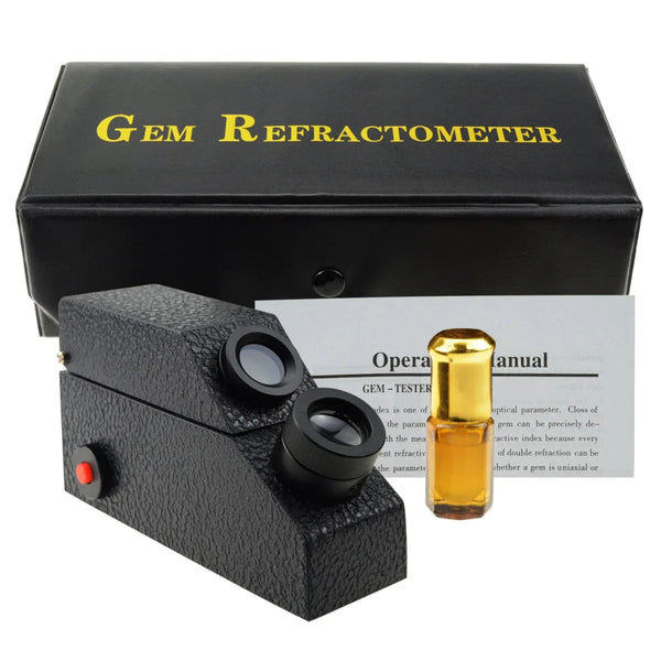 GR-701B 0.01 nD Scale Division Gem Refractometer w/ Built-in LED Light + RI Oil