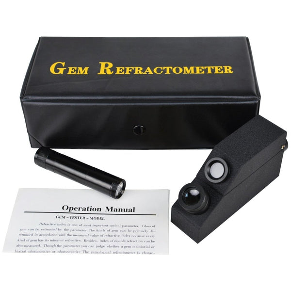 CL-181 1.30 ~ 1.81 RI Range Gemological Refractometer + Index oil Flashlight Polarizing Lens