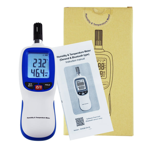 HTM-49 Gain Express Digital Humidity & Temperature Meter Hygrometer Psychrometer, Dew point and Wet-bulb Temperature range -20~70°C, Humidity range 0~100%RH, Min/Max Hold, LCD Backlight