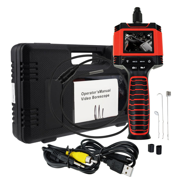 END-225_5.5MM_1M Inspection Camera Recordable Endoscope 5.5mm 1M Cable with 6 LED Lights, 2.3" TFT Color LCD Borescope NTSC/PAL