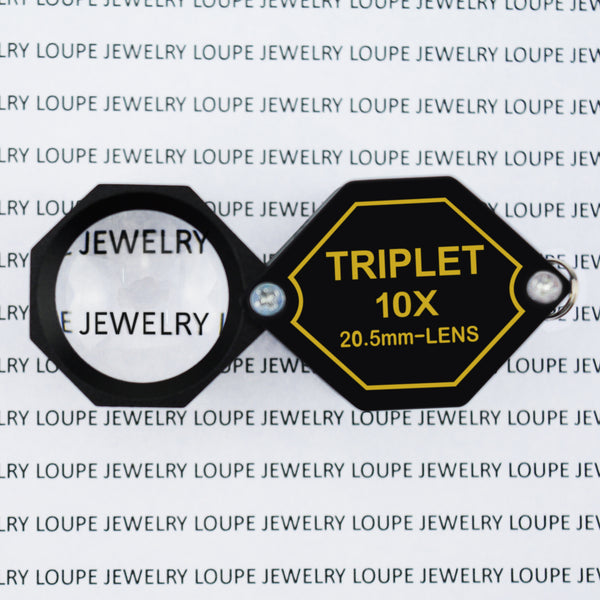 GEM-250 10x Magnification Jewelery Loupe, 20.5mm Triplet Lens Optical Glass Magnifying Tool
