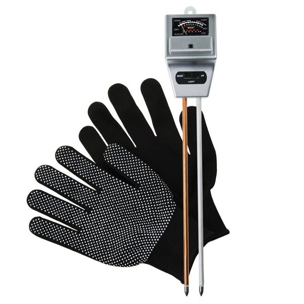SQM-256_GLOVE Soil pH, Moisture & Light Meter 3 Way Tester Kit (Silver or Green with FREE Gloves)