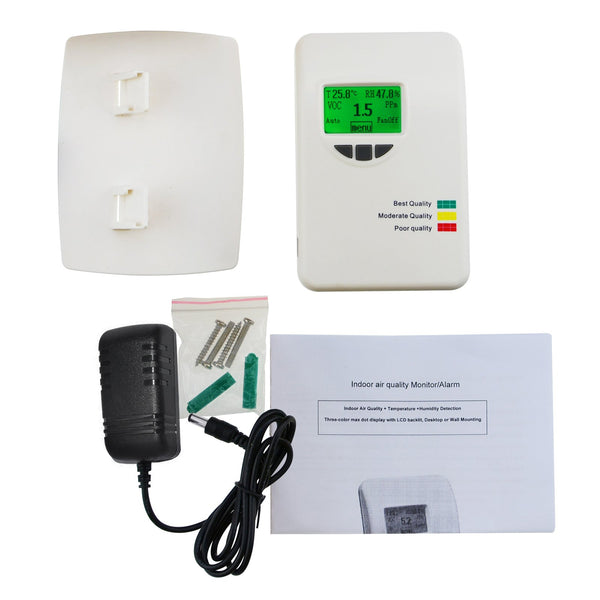 VOC-21 VOC Monitor Tester Indoor Air Quality IAQ Meter Detector 0~50ppm- Temperature, Humidity, Air Contaminants Measure Tester