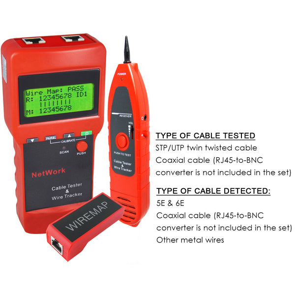 N03NF-8208 Network LAN Cable Tester Wire Tracker Tracer Length