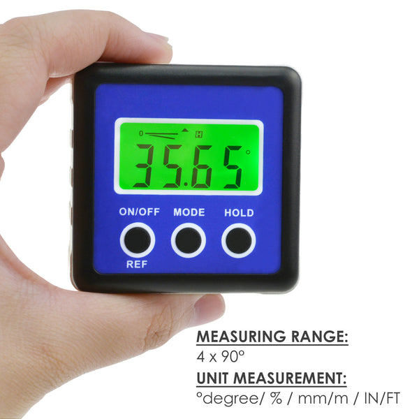 AGF-201  Digital Protractor Angle Gauge Finder Bevel Box Inclinometer Level Meter Magnetic Base