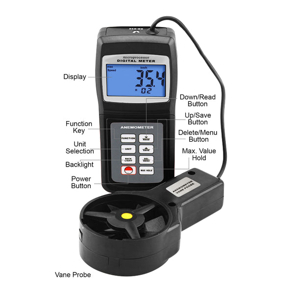 AM-4836V Multi-function Thermo Anemometer with °C & °F