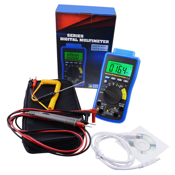 MUL-211 Digital DMM Multimeter Tester with USB/ Software CD and Data Output Function