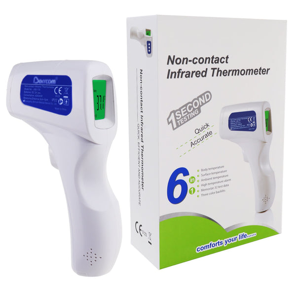 THE-293 Forehead Body Human Adult Infant Infrared Thermometer 32 Memory FDA Approved Temperature Tester Colored Backlight Fever Indicator