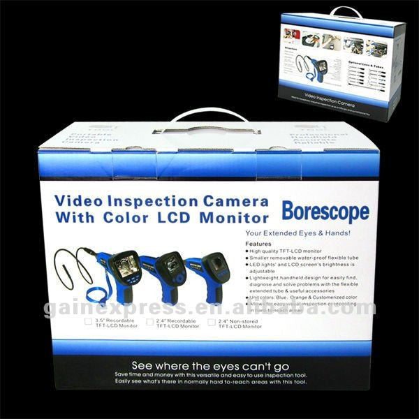 C0599E_1M_8.5mm Industrial 3.5" Endoscope 8.5mm dia. Video & Sound Recording Borescope w/ Mic SD 2GB