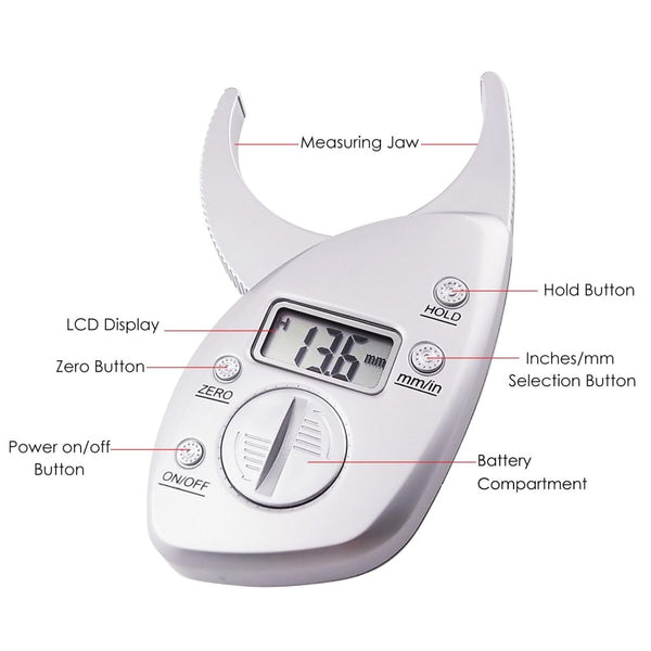510-160 Digital Body Measuring Fat Caliper Measure mm inch Tool Body Fat Tester, Body Fat Monitors for Health Monitoring