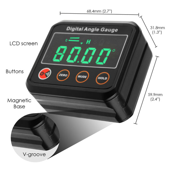 AGF-320 Digital Angle Gauge Electronic Protractor with Magnetic Base V-Groove Level Box