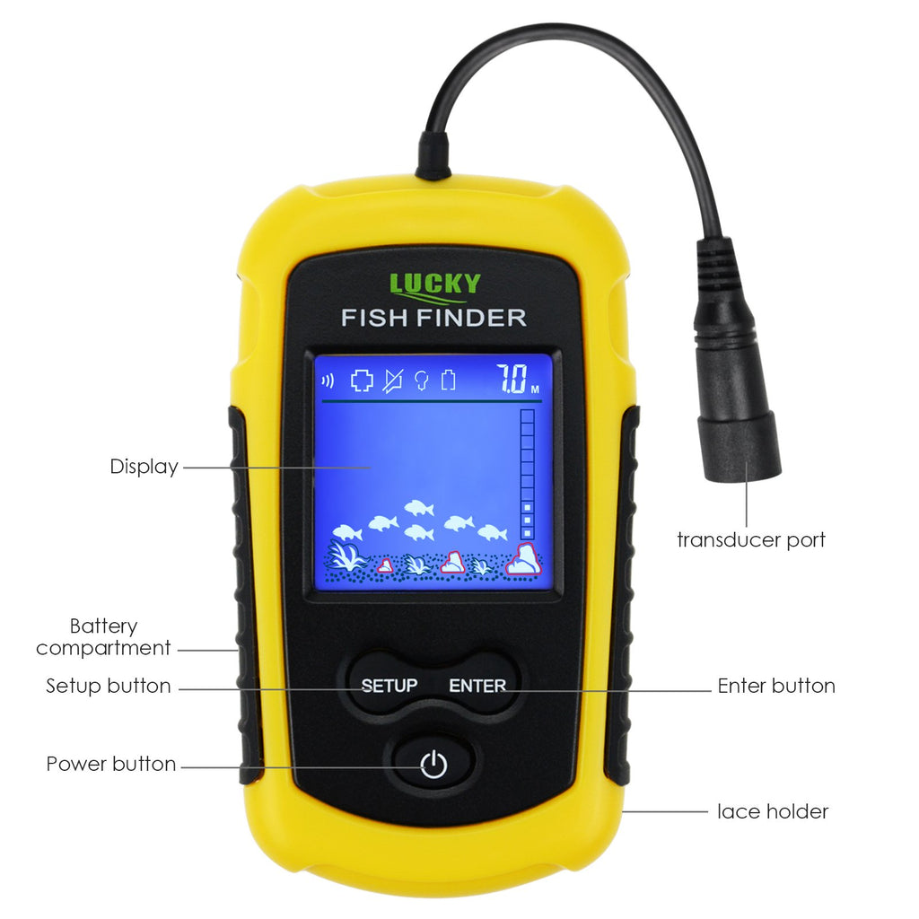 FFC-1108-1 Lucky Portable Fish Finder Sonar, TN/ Anti-UV LCD