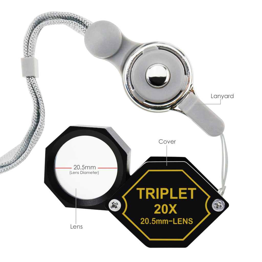 20x Magnificaton 20.5mm Loupe Jewerly Magnifier Triplet Lens Gem Tool –  Gain Express Wholesale Deals