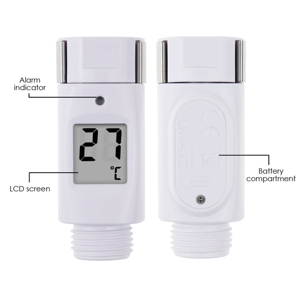 03100 Waterproof Digital Shower Thermometer w/ Alarm Alert Hot Cold CE Approved