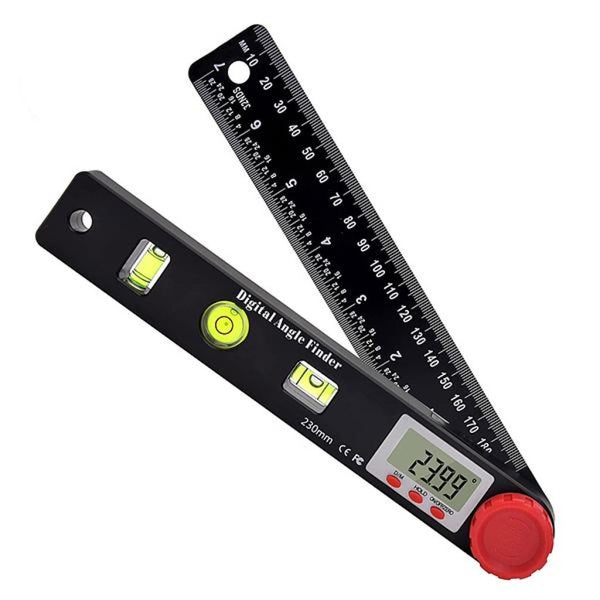 AGF-327 4 in 1 Multifunctional Digital Angle Finder Protractor, Ruler (7inch, 190mm) Level Tool with Horizontal Vertical Circular Level