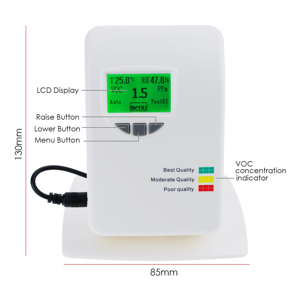 VOC Monitor Tester Indoor Air Quality Meter Detector Temperature ...
