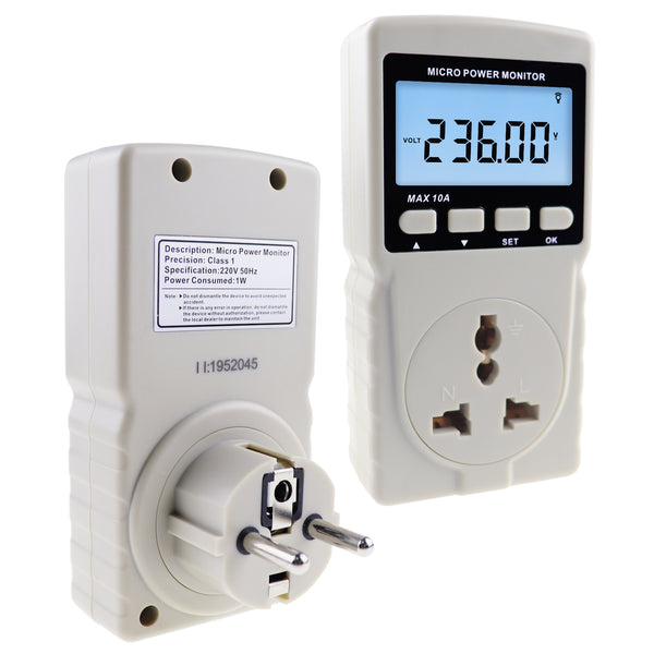 PCM-282 Digital Power Meter Wattmeter Energy Consumption Meter Plug-in Socket Design