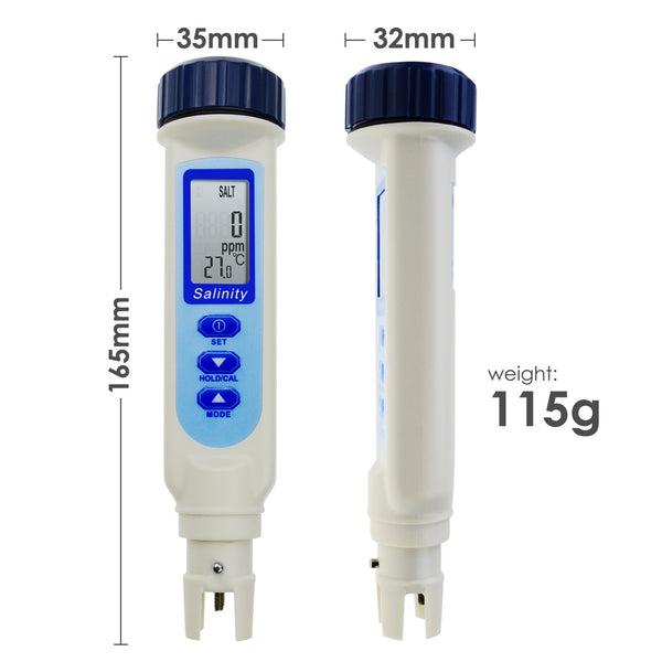 837-2_SOL Pen Type Salinity & Temperature Meter ATC w/ Calibration Solution Set ppm / ppt / % / S.G. 4 Units