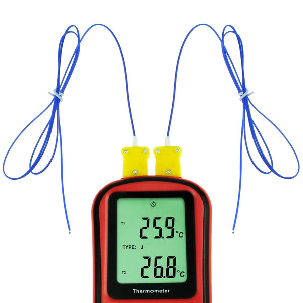 THE-32 Digital K / J / T / E / R / S / N Type Thermocouple Thermometer Dual-channel -150~1767°C (-238~3212°F)
