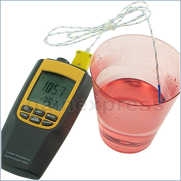 8090 Digital Non-contact Infrared & K-Type Digital Thermometer Thermocouple