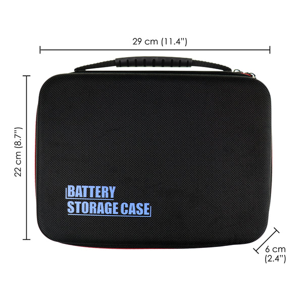B_CASE-319 + BT Large-capacity, Portable, Waterproof, Shockproof and Flexible Battery Organizer Storage Case, with Tester, Internal Compartment and Containers
